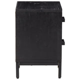 Nattbord svart 36x30x45 cm heltre furu