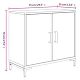 Skjenk svart 75x35x70 cm heltre furu