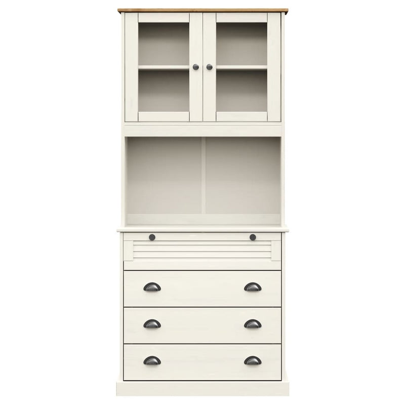 Highboard VIGO hvit 80x40x176 cm heltre furu