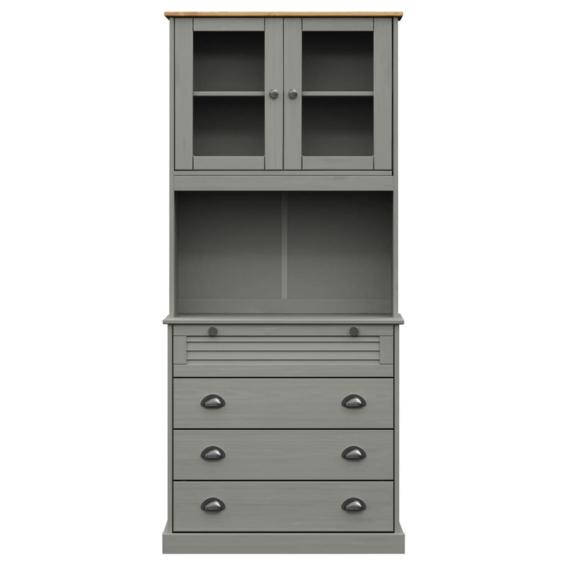 Highboard VIGO grå 80x40x176 cm heltre furu