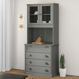 Highboard VIGO grå 80x40x176 cm heltre furu