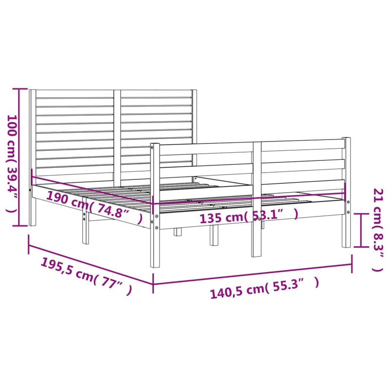 Sengeramme med hodegavl svart double heltre