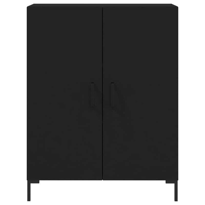 Highboard svart 69,5x34x180 cm konstruert tre