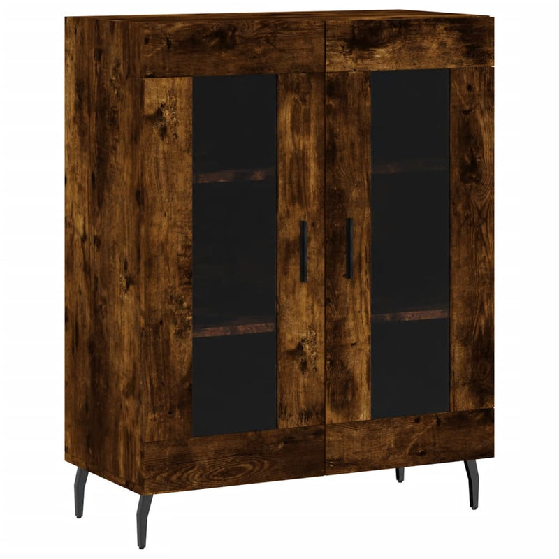 Highboard røkt eik 69,5x34x180 cm konstruert tre