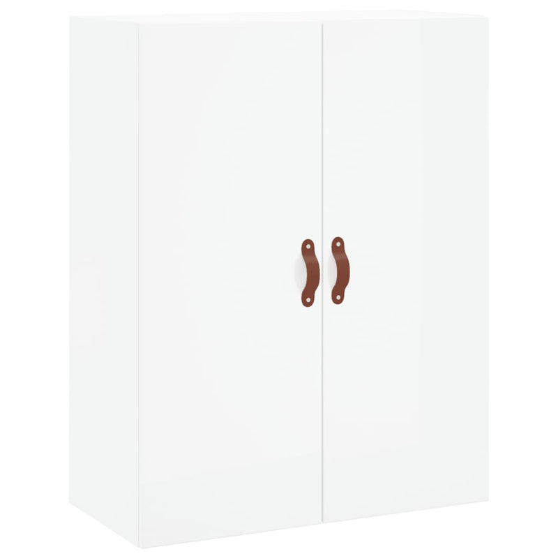 Highboard høyglans hvit 69,5x34x180 cm konstruert tre