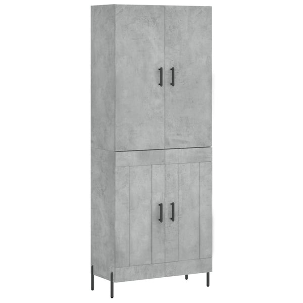 Highboard betong grå 69,5x34x180 cm konstruert tre