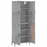 Highboard betong grå 69,5x34x180 cm konstruert tre