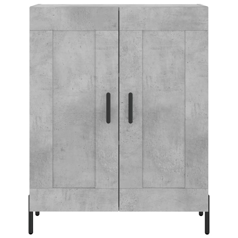 Highboard betong grå 69,5x34x180 cm konstruert tre