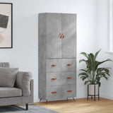 Highboard betong grå 69,5x34x180 cm konstruert tre