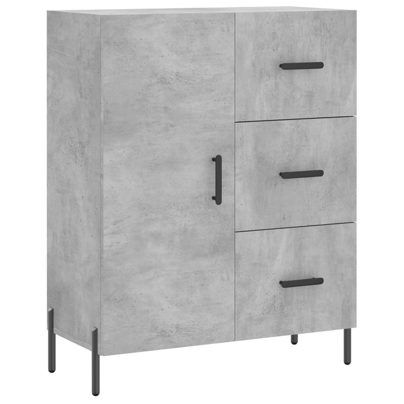 Highboard betong grå 69,5x34x180 cm konstruert tre