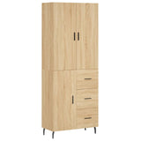 Highboard sonoma eik 69,5x34x180 cm konstruert tre