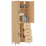 Highboard sonoma eik 69,5x34x180 cm konstruert tre