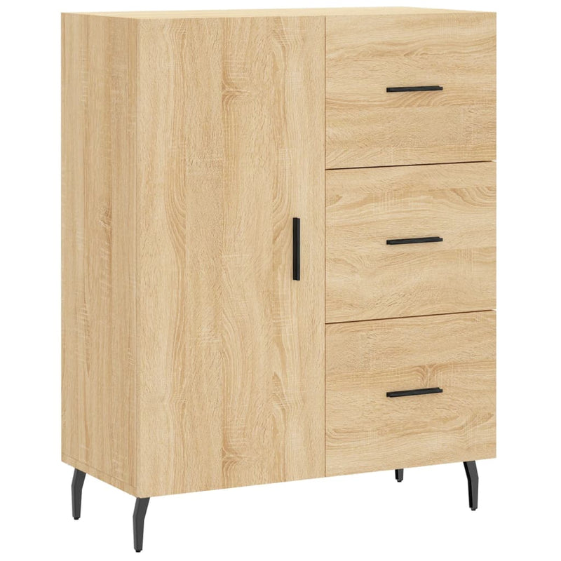 Highboard sonoma eik 69,5x34x180 cm konstruert tre