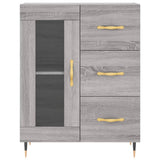 Highboard grå sonoma 69,5x34x180 cm konstruert tre