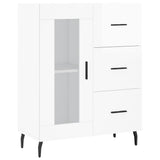 Highboard høyglans hvit 69,5x34x180 cm konstruert tre