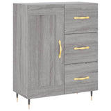 Highboard grå sonoma 69,5x34x180 cm konstruert tre