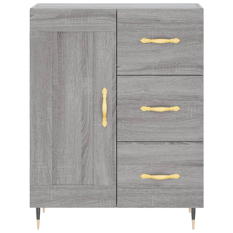 Highboard grå sonoma 69,5x34x180 cm konstruert tre