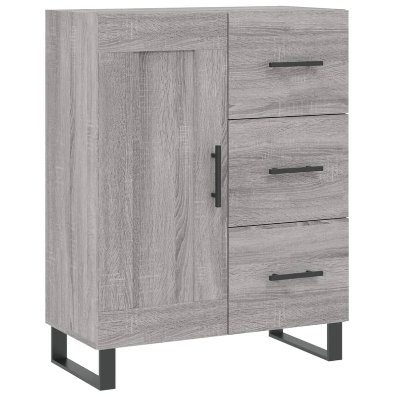 Highboard grå sonoma 69,5x34x180 cm konstruert tre