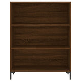 Highboard brun eik 69,5x34x180 cm konstruert tre