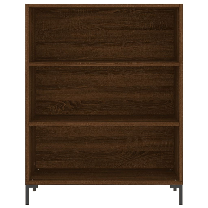 Highboard brun eik 69,5x34x180 cm konstruert tre