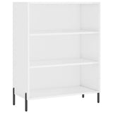 Highboard høyglans hvit 69,5x34x180 cm konstruert tre