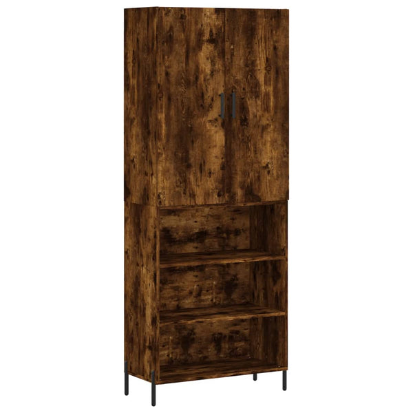 Highboard røkt eik 69,5x34x180 cm konstruert tre