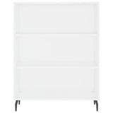 Highboard hvit 69,5x34x180 cm konstruert tre