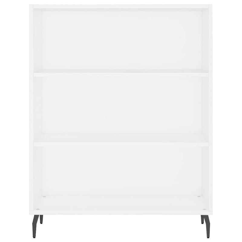 Highboard hvit 69,5x34x180 cm konstruert tre