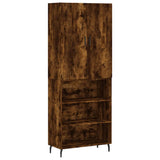 Highboard røkt eik 69,5x34x180 cm konstruert tre