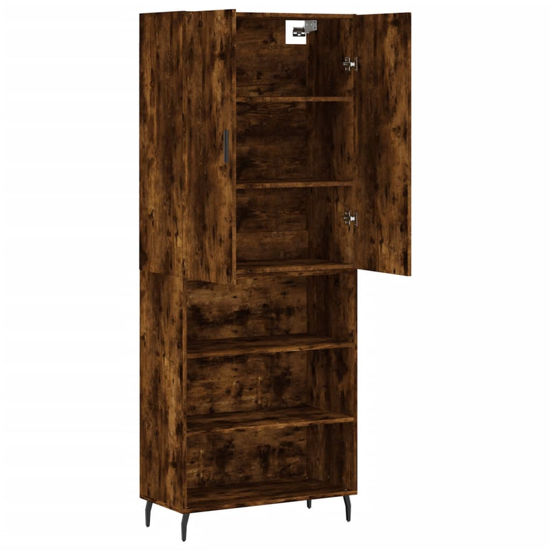 Highboard røkt eik 69,5x34x180 cm konstruert tre