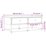 Salongbord brun eik 100x51x40 cm konstruert tre