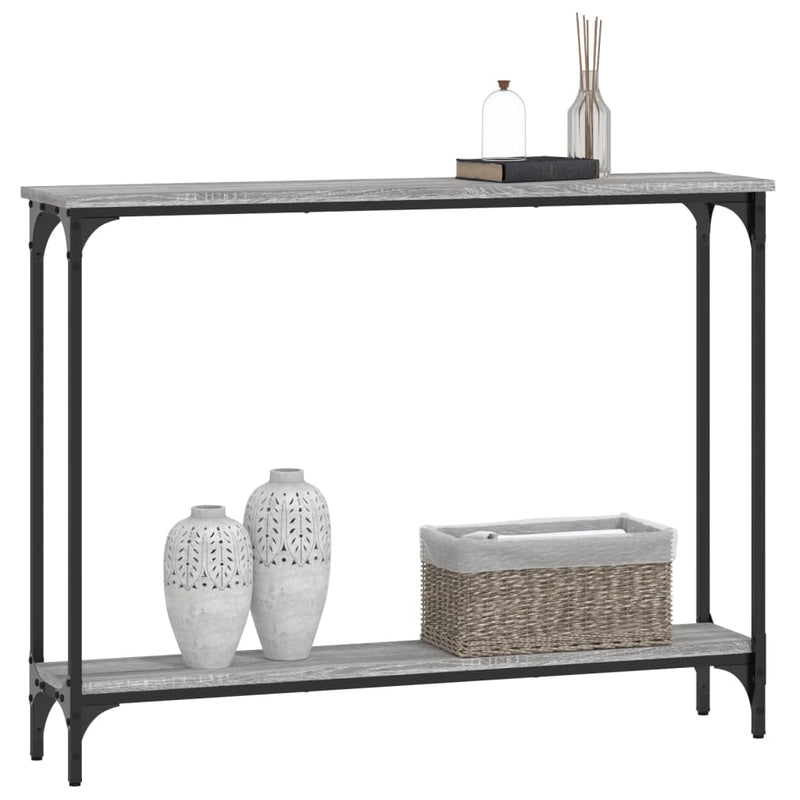 Konsollbord grå sonoma 100x22,5x75 cm konstruert tre