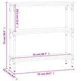 Konsollbord sonoma eik 75x22,5x75 cm konstruert tre