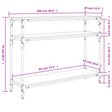 Konsollbord røkt eik 100x29x75 cm konstruert tre