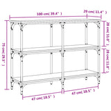 Konsollbord svart 100x29x75 cm konstruert tre