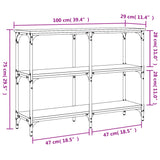 Konsollbord sonoma eik 100x29x75 cm konstruert tre