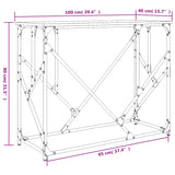 Konsollbord røkt eik 100x40x80 cm konstruert tre