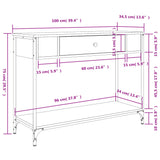 Konsollbord sonoma eik 100x34,5x75 cm konstruert tre