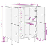 Sideskap svart 60x33x75 cm heltre mango