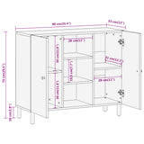 Sideskap 90x33x75 cm heltre mango