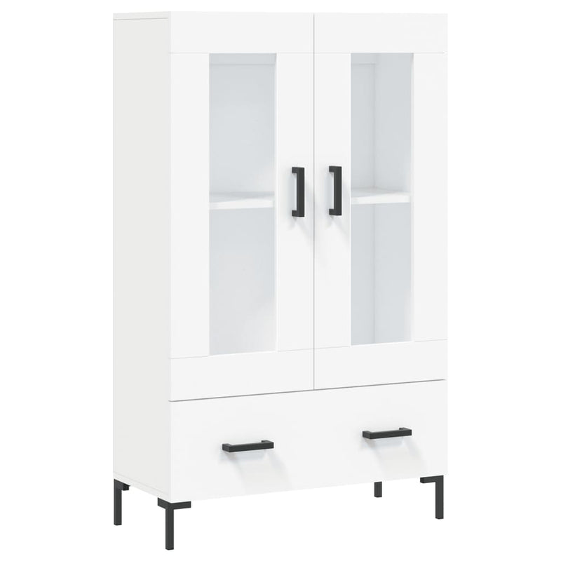 Highboard hvit 69,5x31x115 cm konstruert tre