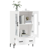 Highboard hvit 69,5x31x115 cm konstruert tre