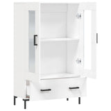 Highboard hvit 69,5x31x115 cm konstruert tre