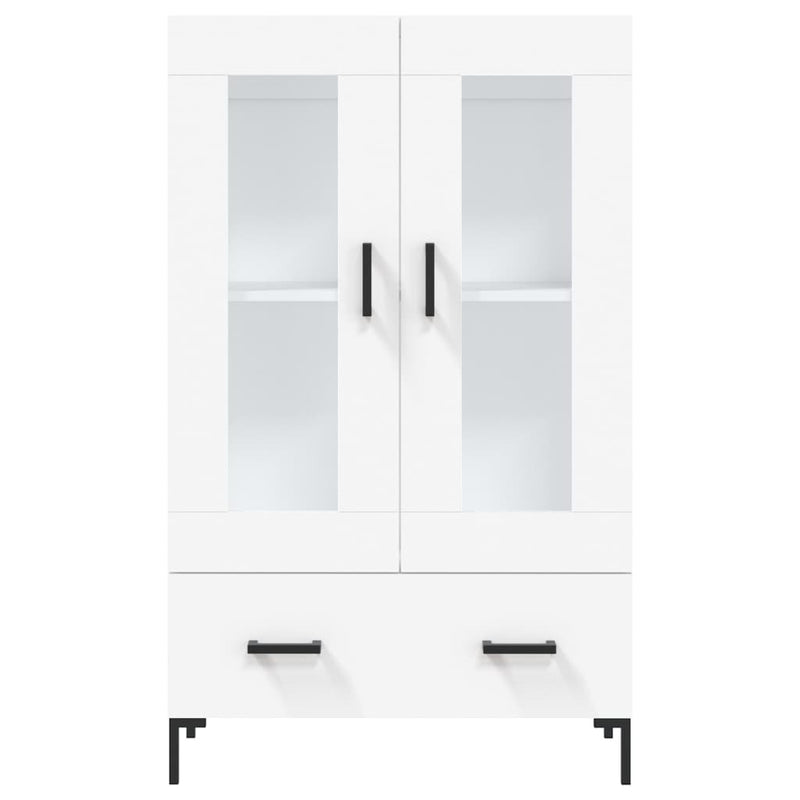 Highboard hvit 69,5x31x115 cm konstruert tre