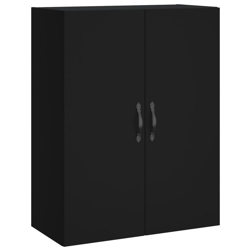 Highboard svart 69,5x34x180 cm konstruert tre