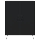 Highboard svart 69,5x34x180 cm konstruert tre