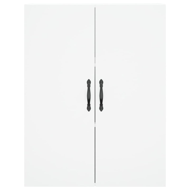 Highboard hvit 69,5x34x180 cm konstruert tre