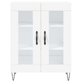 Highboard hvit 69,5x34x180 cm konstruert tre