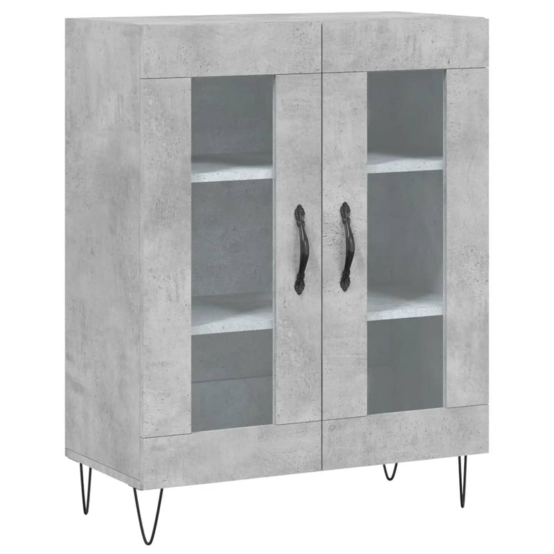 Highboard betong grå 69,5x34x180 cm konstruert tre