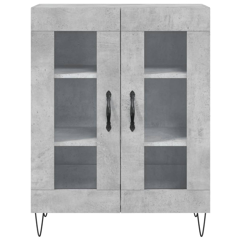 Highboard betong grå 69,5x34x180 cm konstruert tre